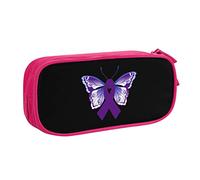 IUBBKI Bolsa de lápices de concienciación sobre la Violencia doméstica Estuche de lápices portátil de Gran Capacidad de Doble Capa para Oficina y Escuela