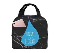 IUBBKI Bolsas de almuerzo para hidratar o morir, fiambrera aislada con bolsa de asas reutilizable de bolsillo para picnic en la playa