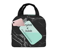 IUBBKI Bolsas de almuerzo para hidratar o morir, lonchera aislada, bolsa de Picnic, bolsa de mano con enfriador de almuerzo para mujer, hombre, niño, niña, oficina, trabajo, escuela