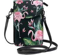 IUBBKI Bolso bandolera de cuero para mujer Flamingo Teléfono celular Tarjeta de crédito Bolso de hombro
