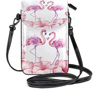 IUBBKI Bolso bandolera de cuero para mujer Flamingo Teléfono celular Tarjeta de crédito Bolso de hombro