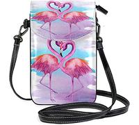 IUBBKI Bolso bandolera de cuero para mujer Flamingo Teléfono celular Tarjeta de crédito Bolso de hombro