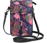 IUBBKI Bolso bandolera de cuero para mujer Flamingo Teléfono celular Tarjeta de crédito Bolso de hombro