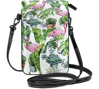 IUBBKI Bolso bandolera de cuero para mujer Flamingo Teléfono celular Tarjeta de crédito Bolso de hombro