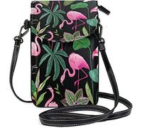 IUBBKI Bolso bandolera de cuero para mujer Flamingo Teléfono celular Tarjeta de crédito Bolso de hombro