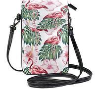IUBBKI Bolso bandolera de cuero para mujer Flamingo Teléfono celular Tarjeta de crédito Bolso de hombro