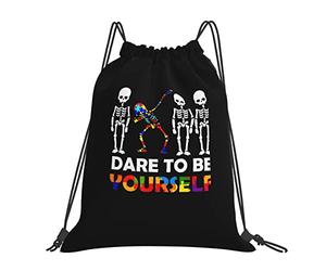 IUBBKI Conciencia del autismo Psicología del autismo Aspergers 14x16 En mochila con cordón Bolsa de gimnasio ligera Bolsa de baloncesto impermeable