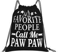 IUBBKI Cool My Favourite People Call Me Paw Paw Gifts Mochila negra Sackpack String Bag Cinch Beach Bag para gimnasio Compras Deporte Yoga Accesorios