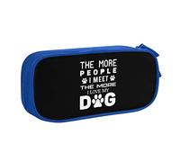 IUBBKI Cuanta más Gente conozco, más Amo a mi Perro Estuche de lápices Estuche de lápices portátil de Gran Capacidad de Doble Capa para Oficina y Escuela