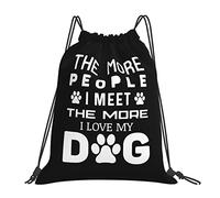 IUBBKI Cuanta más gente conozco, más amo a mi perro Mochila portátil unisex con cordón, para la escuela, gimnasio, deportes, viajes