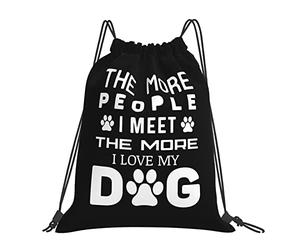IUBBKI Cuanta más gente conozco, más amo a mi perro Mochila portátil unisex con cordón, para la escuela, gimnasio, deportes, viajes