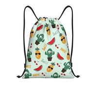 IUBBKI Cute Cactus Pine Cartoon Banana Mochila con cordón Bolsa de playa impermeable Bolsa de gimnasio Mochila de viaje pequeña Mochila deportiva para mujeres Hombres
