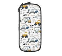 IUBBKI Cute Cars Truck Excavator Estuche para lápices Gran Capacidad Durable Estuche para lápices Estuche para bolígrafos con Cremallera Estuche estacionario
