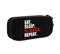 IUBBKI Eat Sleep Wrestle Repeat Estuche para lápices de Lucha Libre Gran Capacidad Estuche para lápices portátil de Doble Capa para Oficina y Escuela