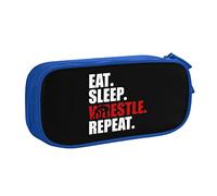 IUBBKI Eat Sleep Wrestle Repeat Estuche para lápices de Lucha Libre Gran Capacidad Estuche para lápices portátil de Doble Capa para Oficina y Escuela