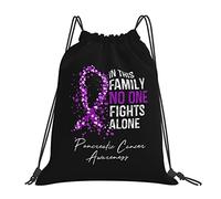 IUBBKI En esta familia, nadie lucha solo, mochila con cordón para el cáncer de páncreas, mochila deportiva impermeable con cordón, bolsa de gimnasio