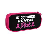 IUBBKI En Octubre, usamos un Estuche de lápices Rosa para la concientización sobre el cáncer de Mama, Gran Capacidad, Doble Capa, Estuche portátil para Oficina y Escuela