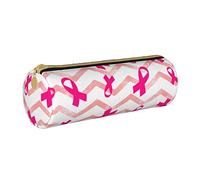 IUBBKI Estuche de Cuero para lápices BreastCancerAwareness Holder Pouch Box Organizador de Bolsas de Maquillaje con Cremallera para la Oficina de la Escuela