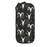 IUBBKI Estuche de lápices con Calavera de Cabra misteriosa, Estuche Duradero de Gran Capacidad para lápices, Estuche para bolígrafos con Cremallera, Estuche estacionario