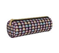 IUBBKI Estuche de lápices de Cuero CuteSugarSkullHalloween, Caja de Soporte, Bolsa de Maquillaje, Organizador con Cremallera para Escuela y Oficina