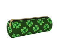IUBBKI Estuche de lápices de Cuero GreenCloverStPatrick'SDay, Caja de Soporte, Bolsa de Maquillaje, Organizador con Cremallera para Escuela y Oficina
