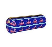 IUBBKI Estuche de lápices de Cuero ShiningChristmasFlamingoLight Holder Pouch Box Organizador de Bolsas de Maquillaje con Cremallera para la Oficina de la Escuela