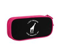 IUBBKI Estuche de lápices I Just Freaking Love Giraffes Estuche de lápices portátil de Gran Capacidad de Doble Capa para Oficina y Escuela