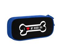 IUBBKI Estuche de lápices I Love My Boxer Dog Estuche de lápices portátil de Gran Capacidad de Doble Capa para Oficina y Escuela