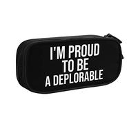 IUBBKI Estuche de lápices I'm Proud to Be A Deplorable Estuche de lápices portátil de Gran Capacidad de Doble Capa para Oficina y Escuela