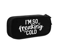 IUBBKI Estuche de lápices I'm So Freaking Cold Estuche de lápices portátil de Gran Capacidad de Doble Capa para Oficina y Escuela