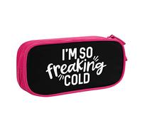 IUBBKI Estuche de lápices I'm So Freaking Cold Estuche de lápices portátil de Gran Capacidad de Doble Capa para Oficina y Escuela