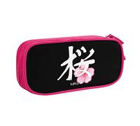 IUBBKI Estuche de lápices japonés Sakura Kanji de Gran Capacidad de Doble Capa para Oficina y Escuela, Estuche portátil para lápices
