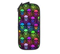 IUBBKI Estuche de lápices Mystical Skulls and Stars de Gran Capacidad, Estuche Duradero para lápices, Bolsa de Almacenamiento para bolígrafos con Cremallera, Estuche estacionario