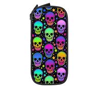 IUBBKI Estuche de lápices Mystical Skulls and Stars de Gran Capacidad, Estuche Duradero para lápices, Bolsa de Almacenamiento para bolígrafos con Cremallera, Estuche estacionario