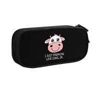 IUBBKI Estuche de lápices portátil I Just Freaking Love Cows Ok de Gran Capacidad de Doble Capa para Oficina y Escuela