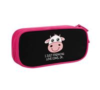 IUBBKI Estuche de lápices portátil I Just Freaking Love Cows Ok de Gran Capacidad de Doble Capa para Oficina y Escuela