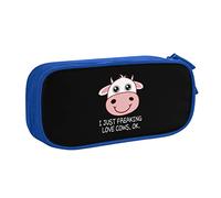 IUBBKI Estuche de lápices portátil I Just Freaking Love Cows Ok de Gran Capacidad de Doble Capa para Oficina y Escuela