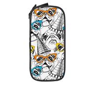 IUBBKI Estuche para lápices A Pug In Glasses de Gran Capacidad, Estuche Duradero para lápices, Estuche para bolígrafos con Cremallera, Estuche estacionario