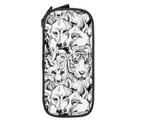 IUBBKI Estuche para lápices Bear Tiger and Wolf de Gran Capacidad, Estuche Duradero para lápices, Estuche para bolígrafos con Cremallera, Estuche estacionario