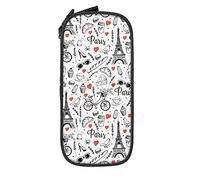 IUBBKI Estuche para lápices de la Torre Eiffel de París Romance, Estuche Duradero de Gran Capacidad para lápices, Estuche para bolígrafos con Cremallera, Estuche estacionario