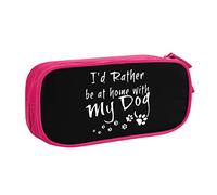 IUBBKI Estuche para lápices Prefiero Estar en casa con mi Perro Estuche para lápices portátil de Gran Capacidad de Doble Capa para Oficina y Escuela