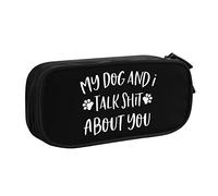 IUBBKI Estuche portátil My Dog and I Talk Shit About You de Gran Capacidad de Doble Capa para Oficina y Escuela