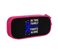 IUBBKI Estuche portátil para lápices In This Family No One Fights Colon Cancer Pencil Bag de Gran Capacidad de Doble Capa para Oficina y Escuela