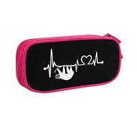 IUBBKI Estuche portátil para lápices Sloth Heatbeat, Gran Capacidad, Doble Capa, para Oficina y Escuela