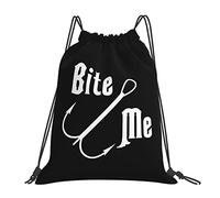 IUBBKI Fisherman'S Fish Hook Bite Me Draw String Mochila Mochila portátil unisex, para la escuela Gimnasio Deportes Viajes