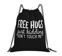 IUBBKI Free Hugs Just Kidding Don't Touch Me 14x16 In Mochila con cordón Bolsa de gimnasio ligera Bolsa de baloncesto impermeable