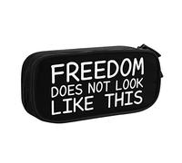 IUBBKI Freedom DoesLook Like This - Estuche portátil para lápices de Gran Capacidad de Doble Capa para Oficina y Escuela