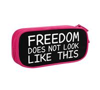 IUBBKI Freedom DoesLook Like This - Estuche portátil para lápices de Gran Capacidad de Doble Capa para Oficina y Escuela