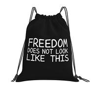 IUBBKI Freedom DoesLook Like This Mochila portátil unisex con cordón, para escuela, gimnasio, deportes, viajes