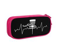 IUBBKI Heartbeat Disc Golf Pencil Bag Estuche de lápices portátil de Gran Capacidad de Doble Capa para Oficina y Escuela